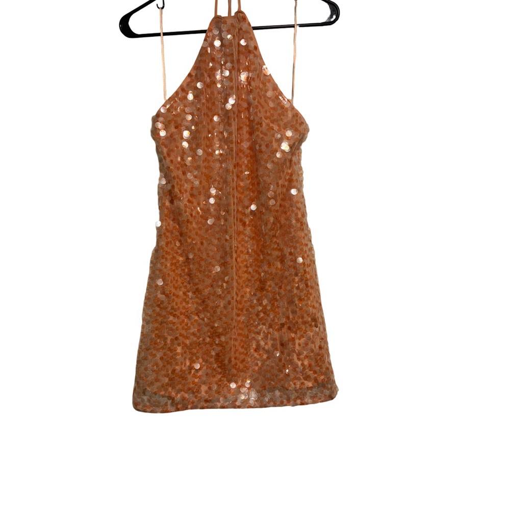 Toccin Sequin Minidress in Coral Size 6